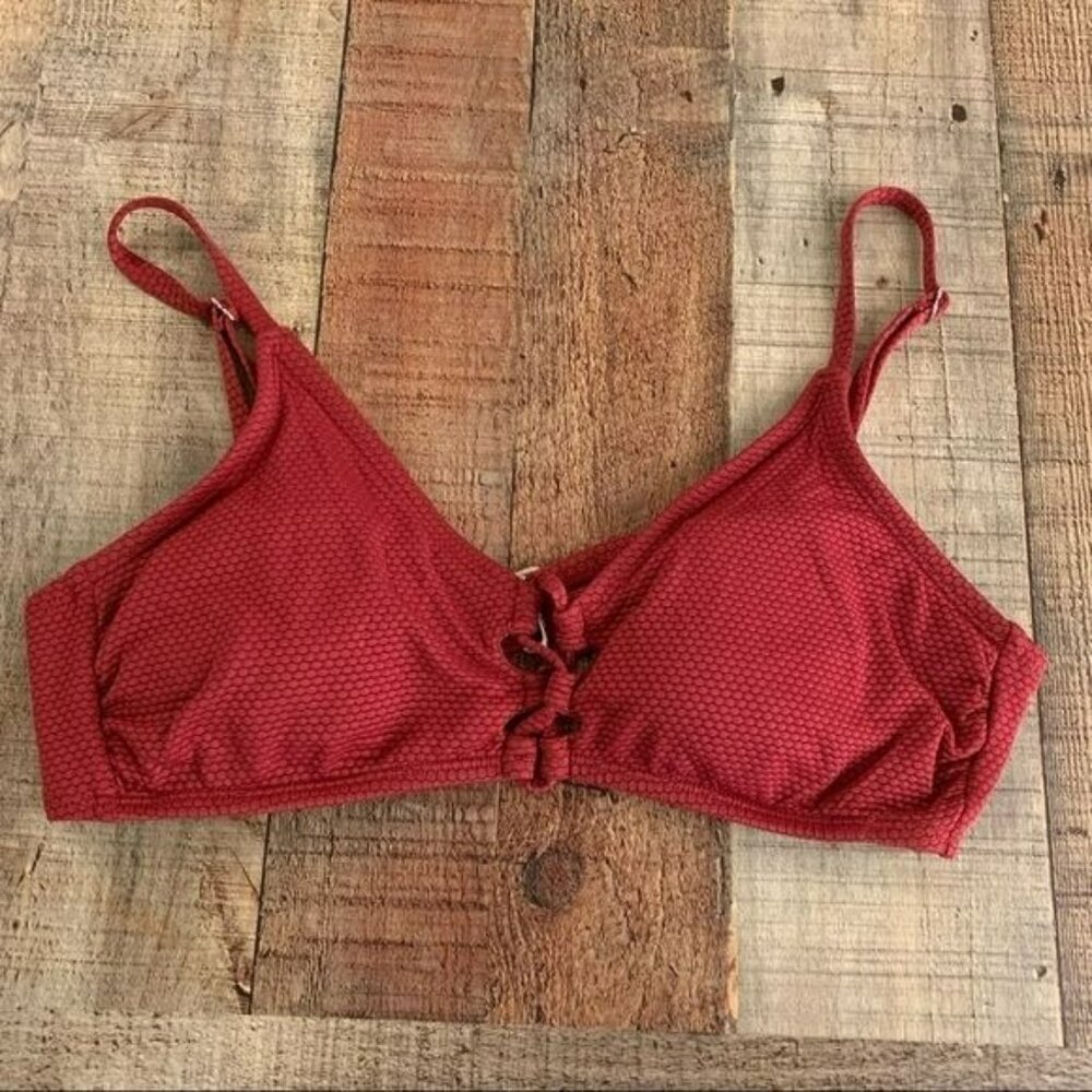 Shade and shore women's size medium dark red bikini swimsuit top
